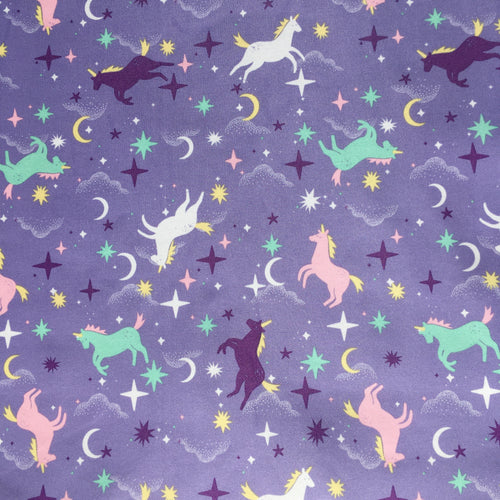 Unicorns on purple